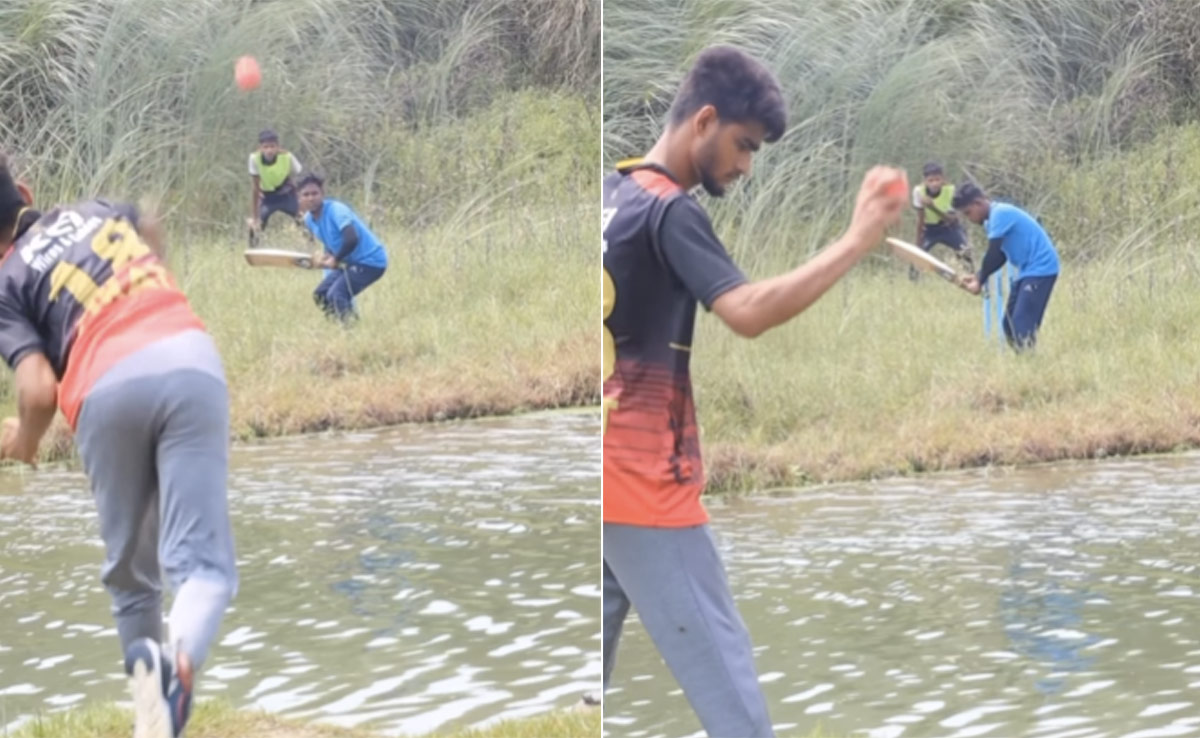 लड़कों ने नहर के पानी में क्रिकेट खेलने के लिए किया अनोखा जुगाड़, लोग बोले- चांद पर क्रिकेट खेलना ही बाकी है...