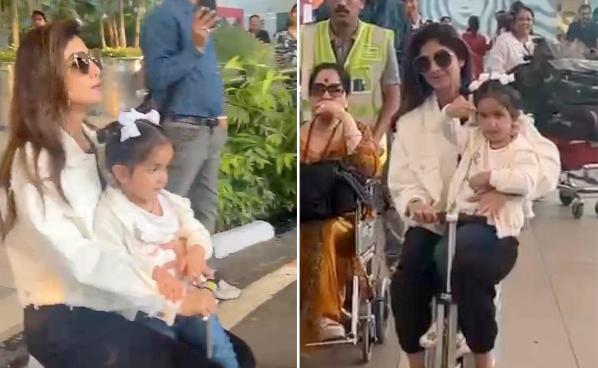 Shilpa Shetty's White Jacket And Dark-Toned Denims Is The Travel Chic Airport Look Of The Season, Motorised Trolley Bag Included
