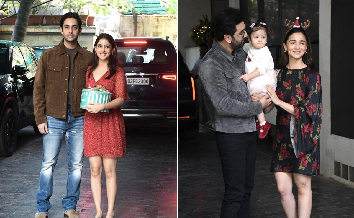Alia Bhatt-Ranbir Kapoor With Daughter Raha, Navya-Agastya Nanda At The Kapoor Family Christmas Lunch