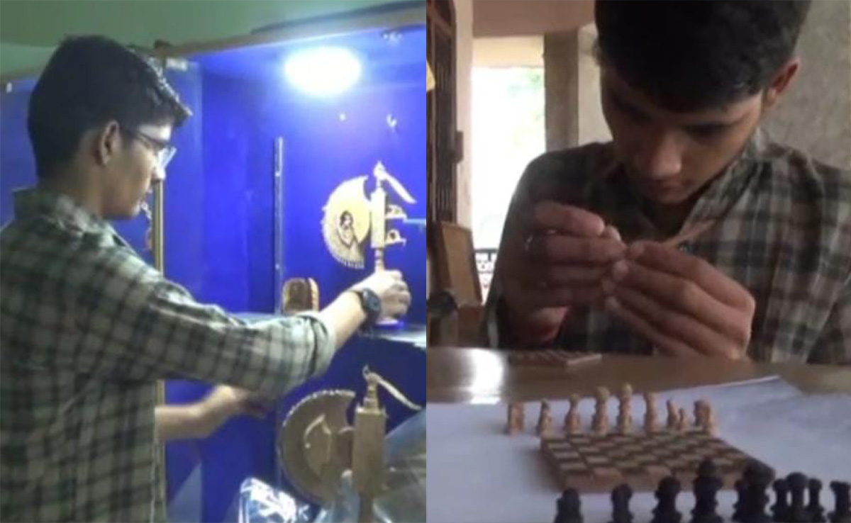 15 साल के बच्चे ने चंदन की लकड़ी से बनाया दुनिया का सबसे छोटा शतरंज, रिकॉर्ड बुक में दर्ज हुआ नाम