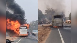 तीर्थ यात्रियों को चार धाम ले जा रही बस बनी आग का गोला, कूदकर लोगों ने बचाई जान, देखें वीडियो