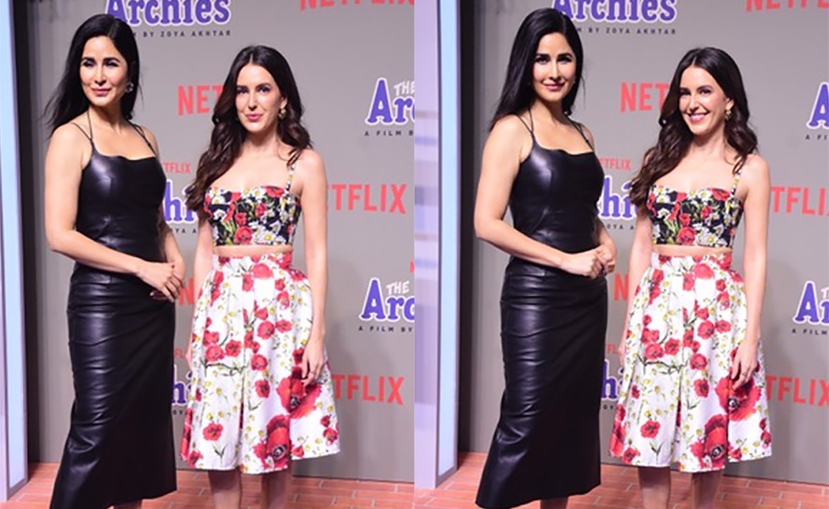 Katrina And Isabelle Kaif Conquer The Sister Style Game In Contrasting Black And White For The <i>Archies</i> Premiere