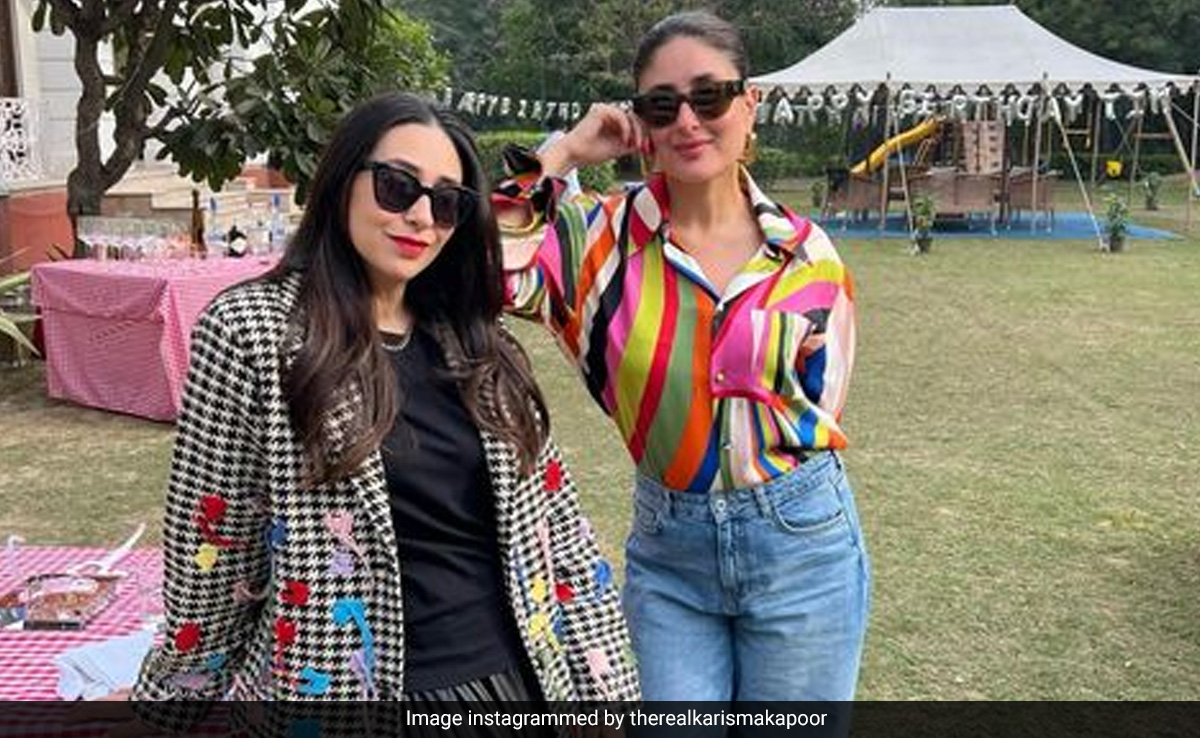 Kareena Kapoor And Karisma Kapoor In Colourful Prints Serve Sky High Sister Style Goals