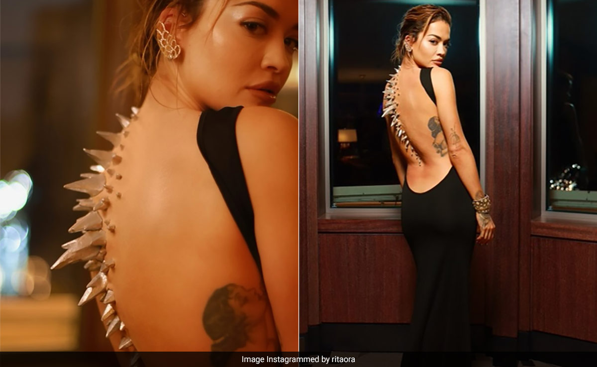 The Magic Of Rita Ora's Backless Black Gown Was In Its Customised Prosthetic Silver Spine