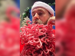 Watch: American Man Attached 187 Christmas-Special Candy Canes To His Beard And Broke Guinness World Records