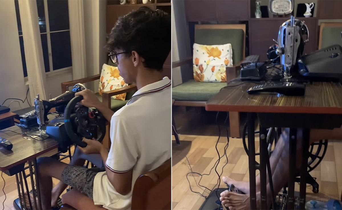 सिलाई मशीन को बना दिया प्लेस्टेशन, लगाया इंजीनियरिंग का देसी जुगाड़