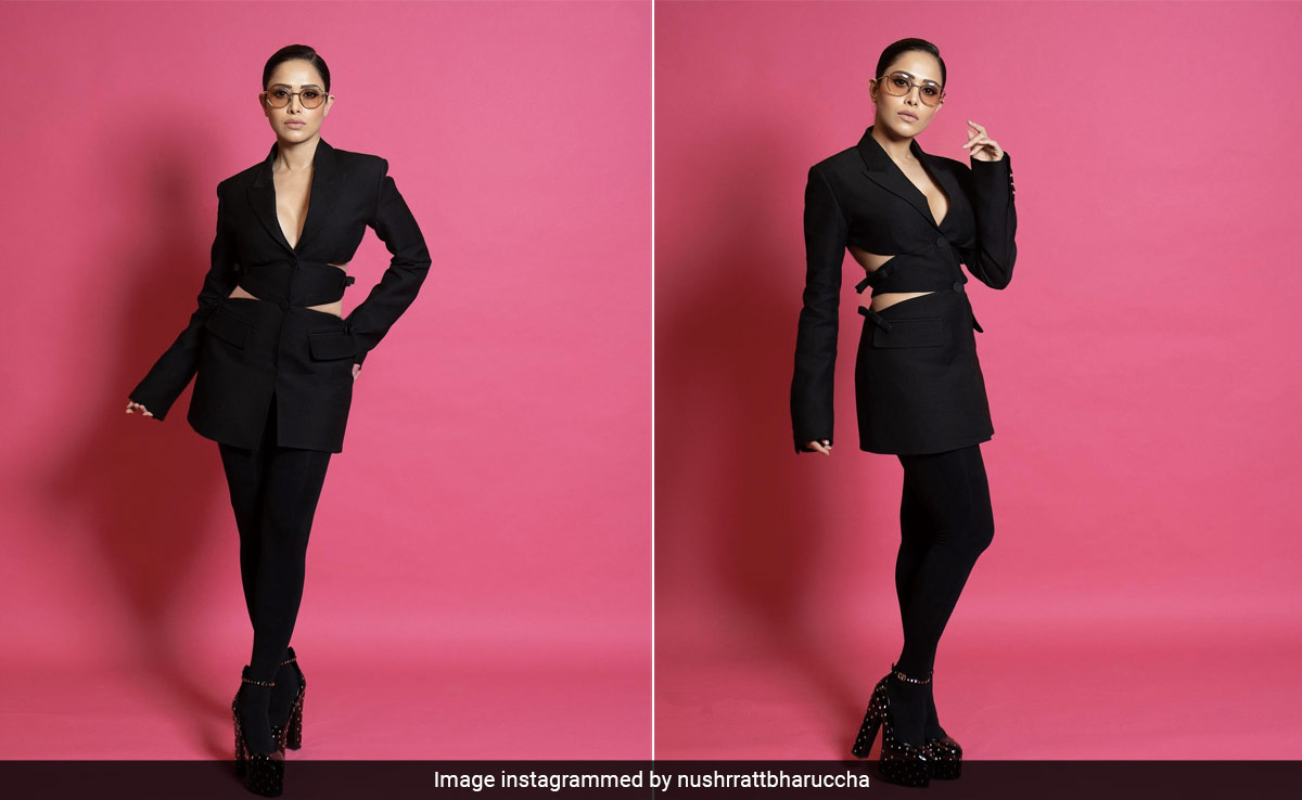 Nushrratt Bharuccha Business Style In A Black Cutout Blazer Dress Better Not Be Taken Lightly