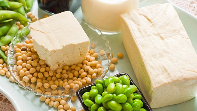 Soy-products contain a compound, which can interfere with the body's ability to absorb iodine