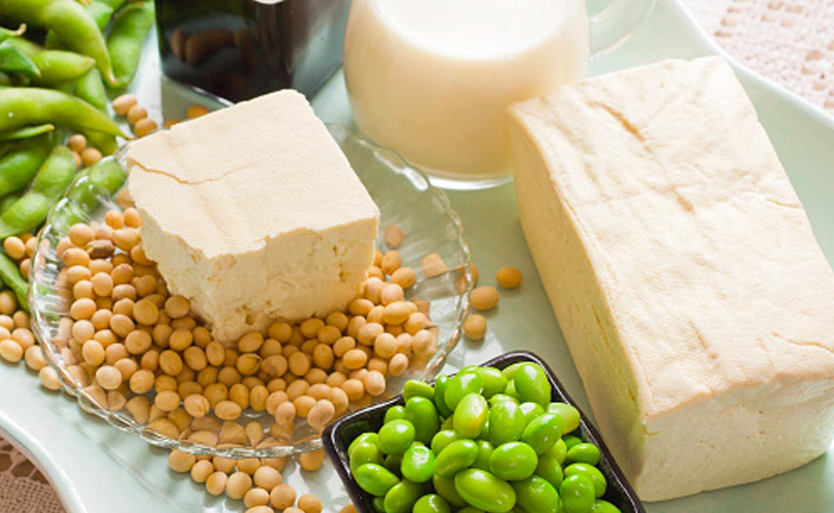 Soy-products contain a compound, which can interfere with the body's ability to absorb iodine