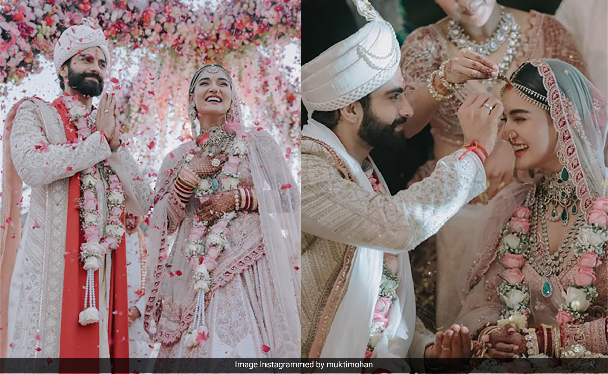 Mukti Mohan Looked Every Bit A Dreamy December Bride In A Beautiful Pastel <i>Lehenga</i> To Marry Kunal Thakur