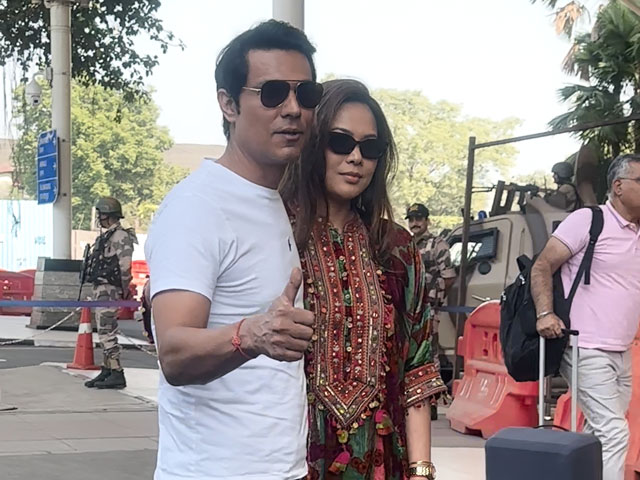 Randeep Hooda Leaves For Ayodhya Ahead of Ram Mandir Opening Ceremony With Wife Lin Laishram