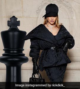 Rihanna Exudes Sophistication In A Chic Jacquard Skirt Suit At PFW 2024