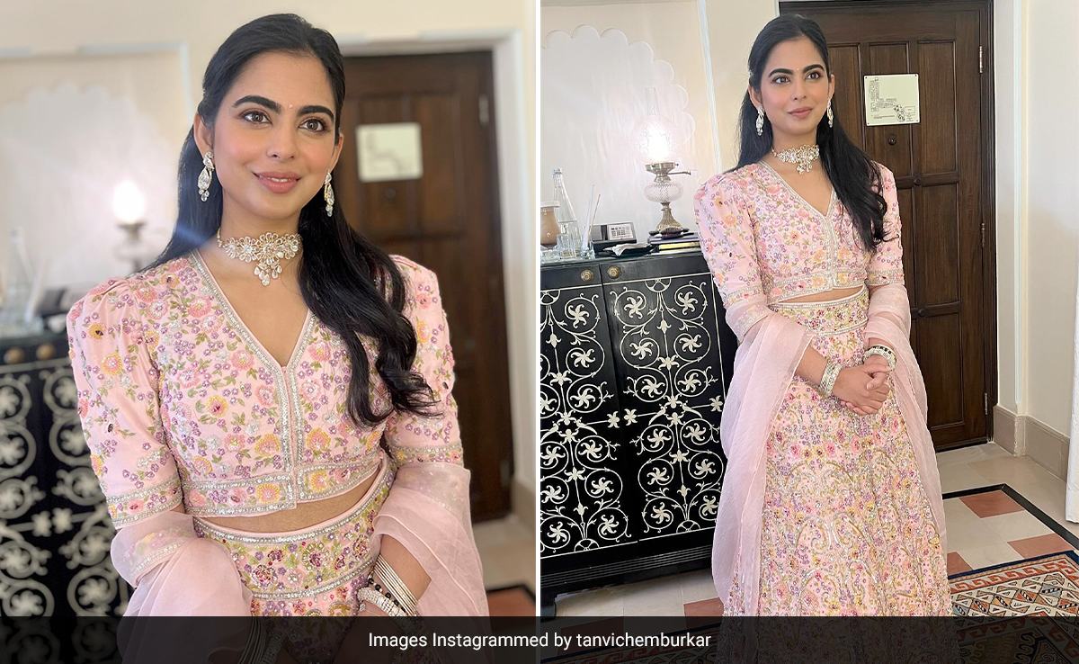 Third Time Is The Charm For This Gorgeous Blush Pink <i>Lehenga</i> Worn By Isha Ambani