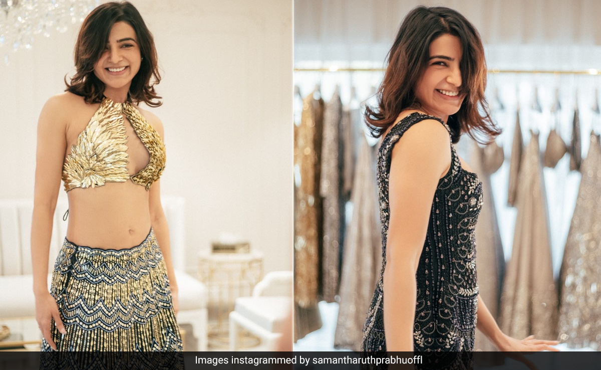 Samantha Ruth Prabhu In Sequinned Dresses Or Lehenga, Looks Like It Was A Glitter Party For One