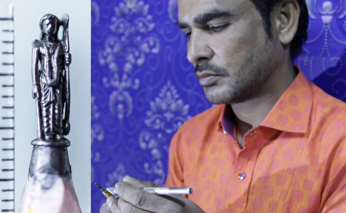 जयपुर के नवरत्न प्रजापति ने पेन्सिल की नोंक पर उकेरी भगवान राम की प्रतिमा, देखें खूबसूरत कलाकारी की तस्वीरें