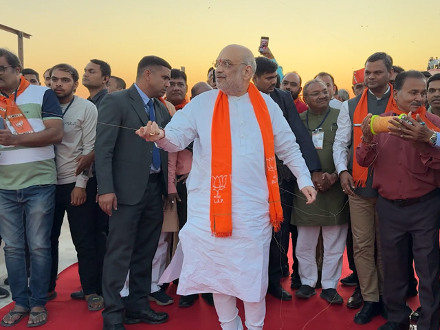 Watch: Amit Shah Flies Kite In Ahmedabad On Makar Sankranti