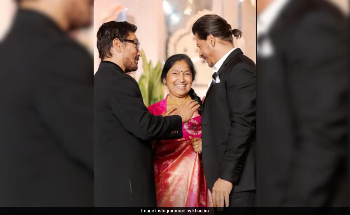 Shah Rukh Khan-Aamir Khan, Pritam Shikhare In A Picture-Perfect Moment From Ira-Nupur's Reception