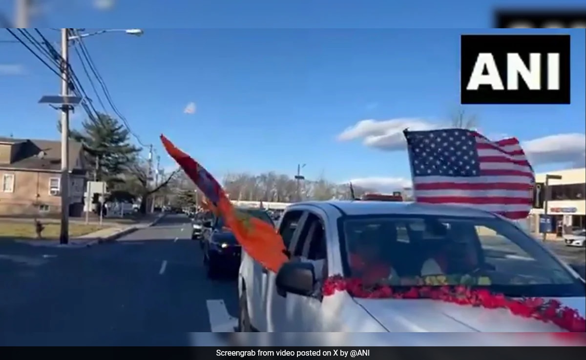 Watch: Indians In US Organise Mega Car Rally Ahead Of Ayodhya Event