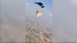 Watch: Ex-Navy Officer Skydives From 10,000 Feet With 'Jai Shree Ram' Flag