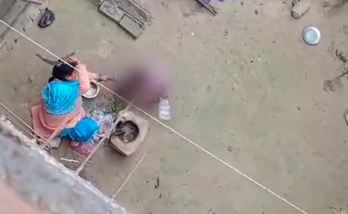 On Camera, UP Woman Strikes Adopted Daughter With Sickle Repeatedly