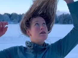 Video: Woman's Hair Freezes As She Steps Outside Into Sub-Zero Sweden Weather Video: Woman's Hair Freezes As She Steps Outside Into Sub-Zero Sweden Weather