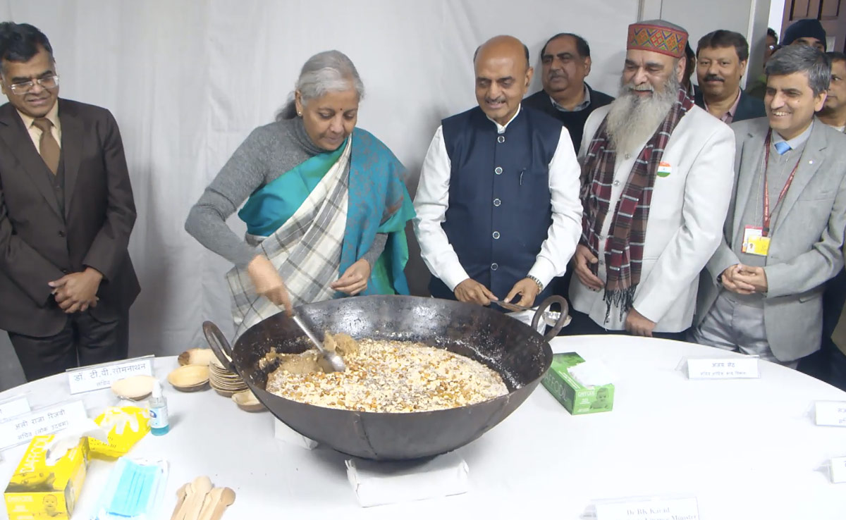Watch: Finance Minister Nirmala Sitharaman Takes Part In Pre-Budget Halwa Ceremony