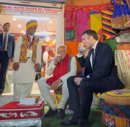 Masala Tea At Shop, UPI Payment, Roadshow: When PM, Macron Met Masala Tea At Shop, UPI Payment, Roadshow: When PM, Macron Met