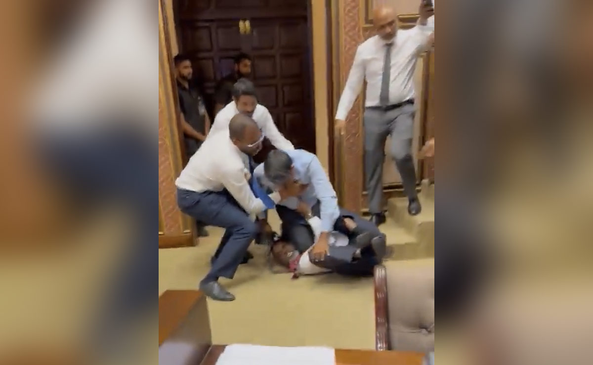 MMA Ring Or Maldives Parliament? Punches, Kicks, Hair Pulled During Session