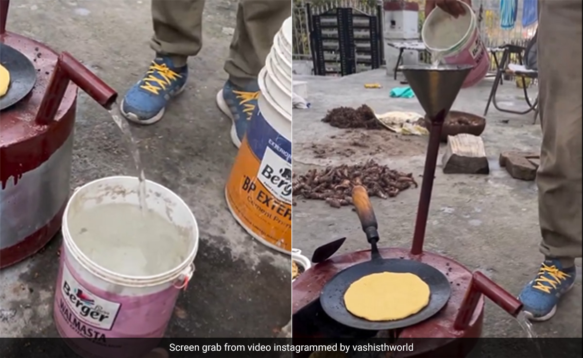 पानी गर्म करने के लिए जुगाड़ से बना दिया टू इन वन चूल्हा, खाना बनाते रहिए साथ में निकलता रहेगा गर्म पानी