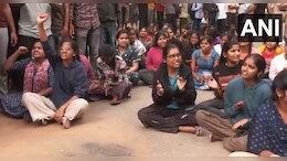 Protest At Hyderabad's Osmania University Over Security Breach At Girls Hostel