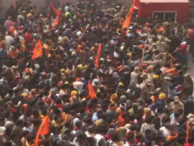 Devotees Break Through Security At Ayodhya Ram Temple Day After Inauguration