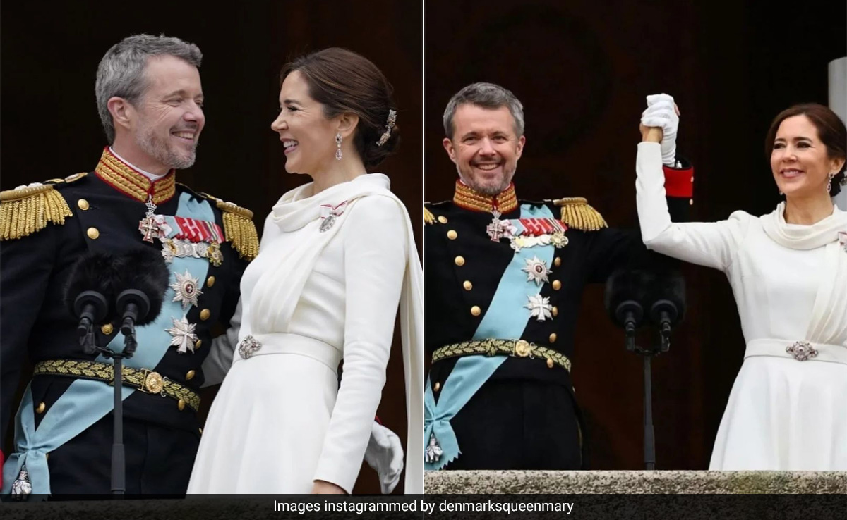 Queen Mary's Coronation Look In A Majestic White Draped Dress And Rubies Matches The Danish National Flag