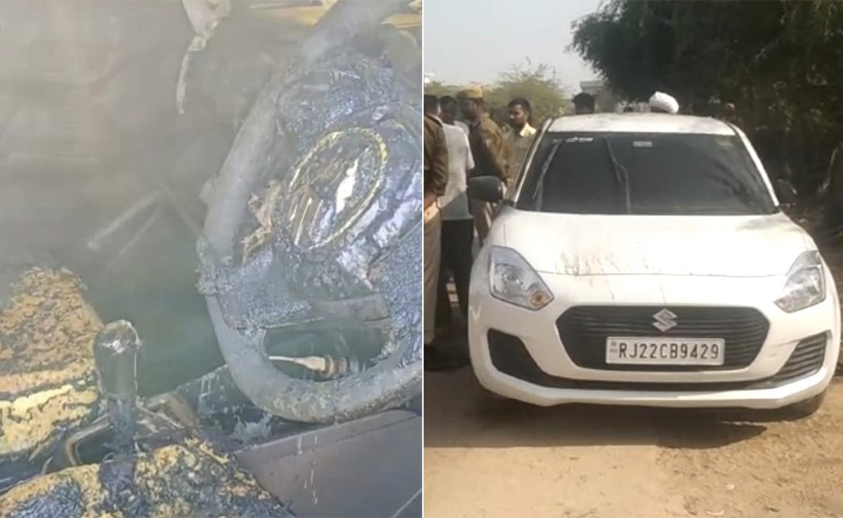 मंदिर जाते समय कार में पत्नी की संदिग्ध हालत में जल कर मौत, गाड़ी में बैठे पति को खरोंच तक नहीं आई