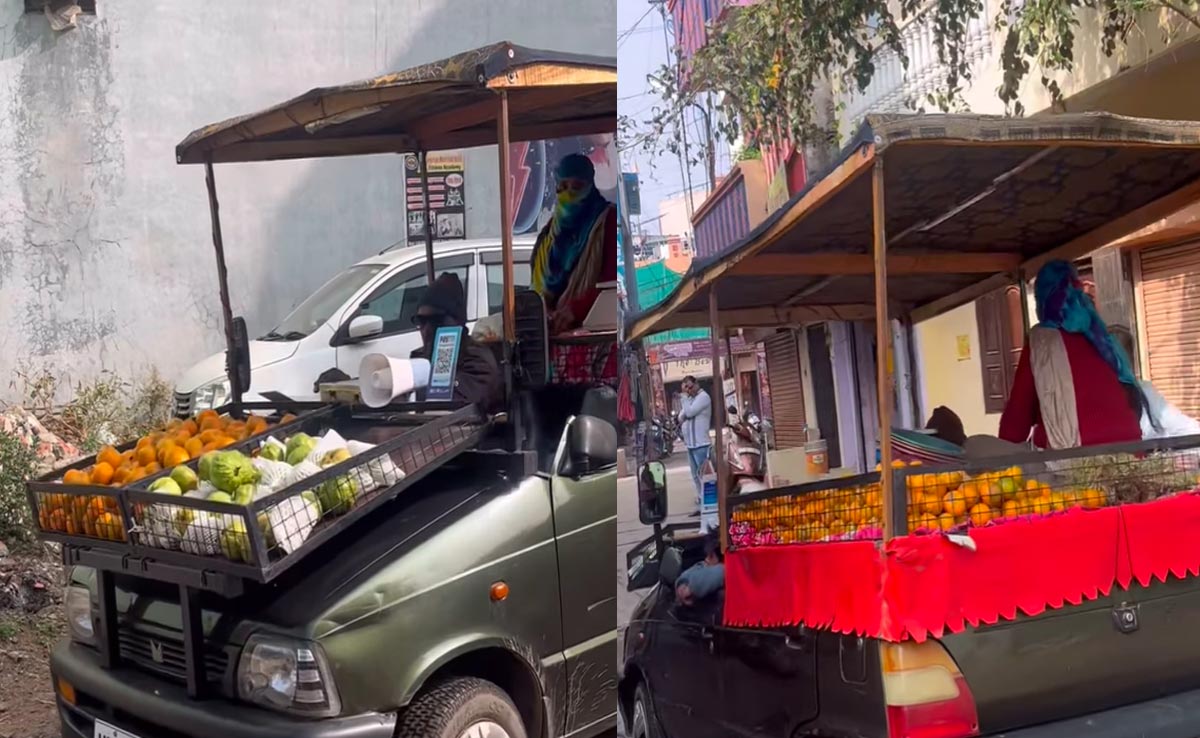 फल का ठेला बन गई मारुति 800, देख लोग बोले- ये चलती फिरती दुकान है मेरी जान