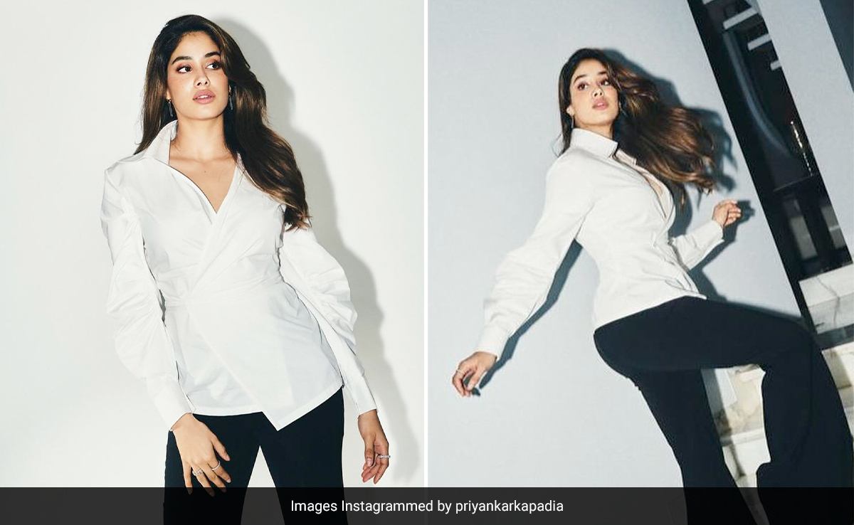 Janhvi Kapoor Sartorially Turns Over A New Leaf By Skipping Bodycon Dresses And Choosing A Shirt And Trousers Instead