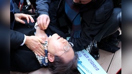 South Korea's Opposition Leader Stabbed In Neck While Talking To Reporters