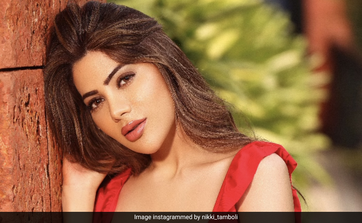 It's A Red Hot January 2024 For Nikki Tamboli In Her Swim Set And Sarong