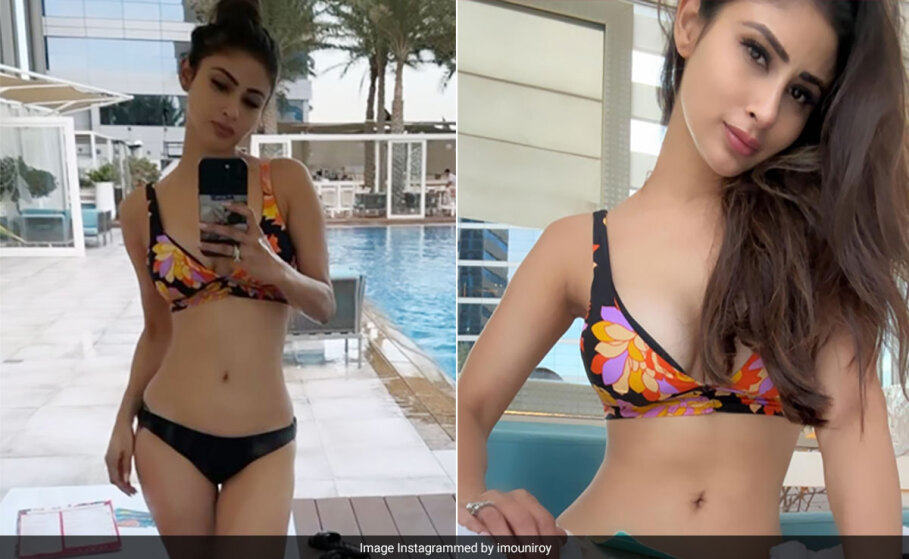 Mouni Roy's Pool Day In A Printed Swimsuit Gives 2024 A Very Chic Beginning