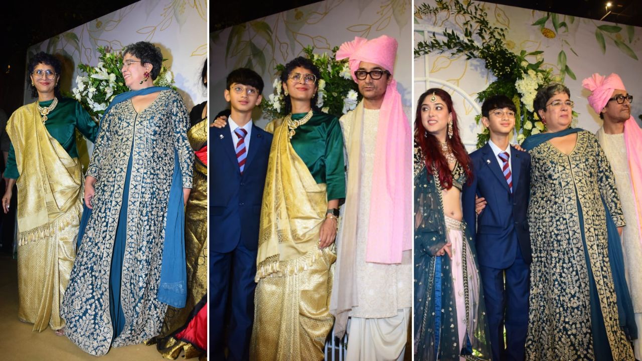 Reena Dutta And Kiran Rao Look Elegant In Jewel Toned Ethnic Ensembles For Ira Khan And Nupur Shikhare's Wedding