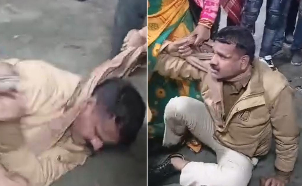 सागर में एक महिला और पुरुष ने ड्यूटी पर तैनात GRP कॉन्स्टेबल की जूते-चप्पल से की पिटाई, वीडियो वायरल