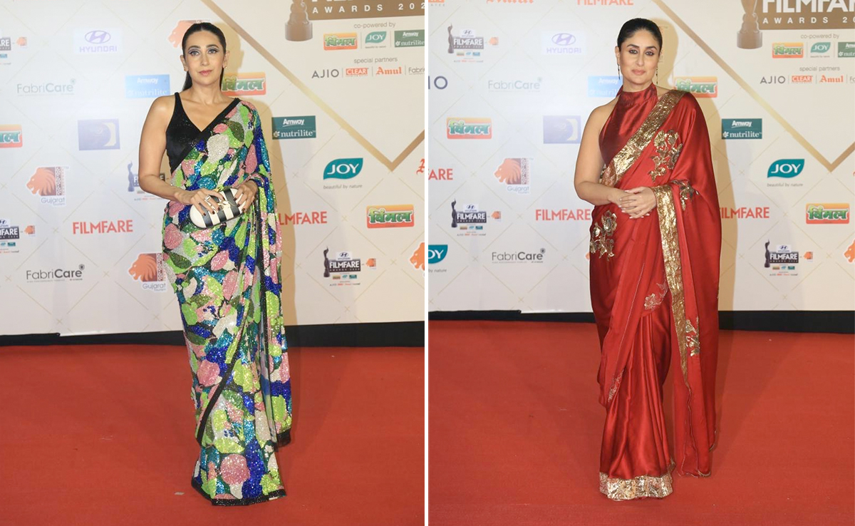 If The Filmfare Awards Were A <i>Saree</i> Party, Sisters Kareena And Karisma Kapoor Would Be The Stylish Hosts