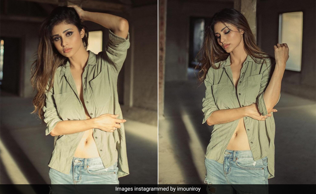 Mouni Roy's "Archives" Came With A "Love Letter To" An Unbuttoned Olive Shirt And Ripped Denim