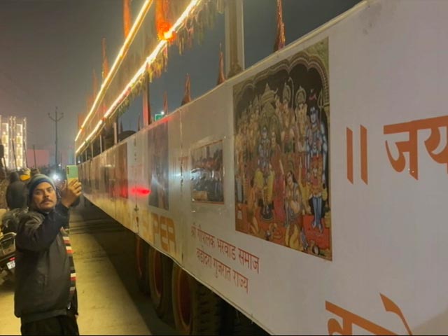 108-Feet-Long Incense Stick Among Gifts Reaching Ram Temple