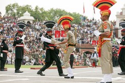 Beating Retreat Ceremony At Attari-Wagah Border On India's 75th Republic Day Beating Retreat Ceremony At Attari-Wagah Border On India's 75th Republic Day