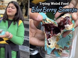 Food Blogger Tries Blueberry Samosa For The First Time. Watch Her Reaction Food Blogger Tries Blueberry Samosa For The First Time. Watch Her Reaction