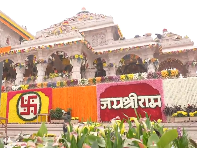 New Video Shows Ayodhya Ram Temple All Decked Up Ahead Of 'Pran Pratishtha' Tomorrow