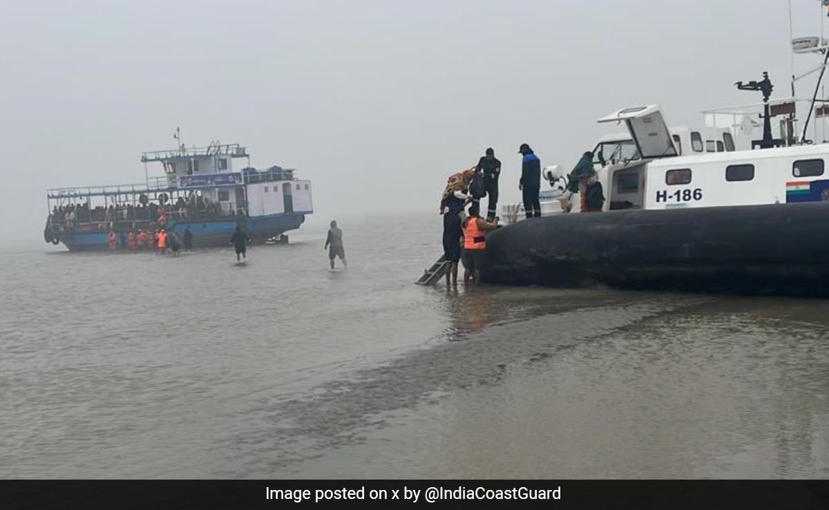 Watch: 175 Gangasagar Pilgrims Stranded In Sea Amid Dense Fog Rescued