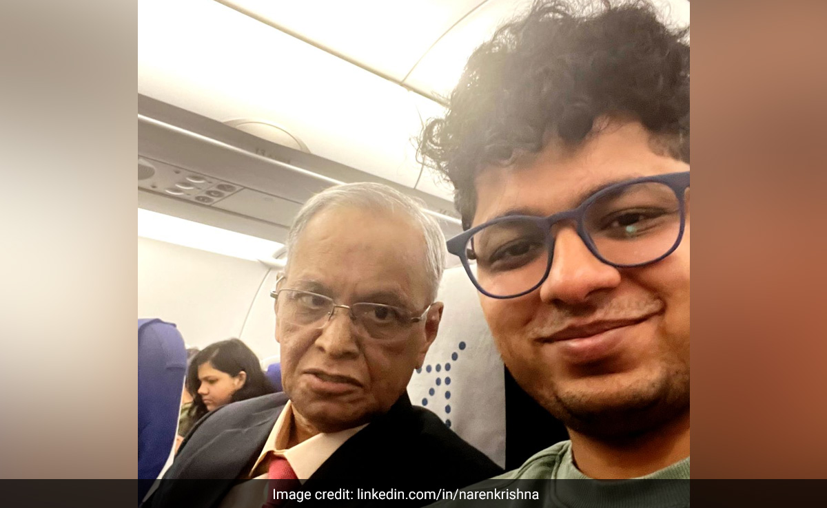 Bengaluru Man's Unexpected Encounter With Narayana Murthy In Economy Class Is Viral