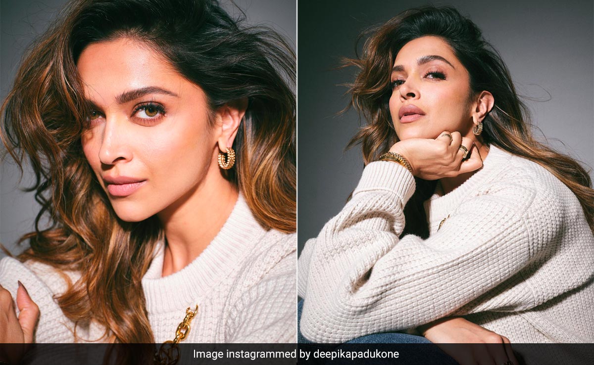 Deepika Padukone's Cable Knit Louis Vuitton Sweater Came With A Bronze Glow And Caramel Highlights, For <i>Fighter</i> Promotions