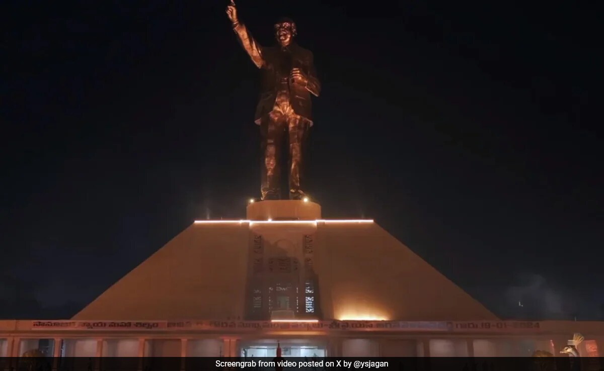 Andhra Chief Minister Unveils World's Largest Statue Of BR Ambedkar